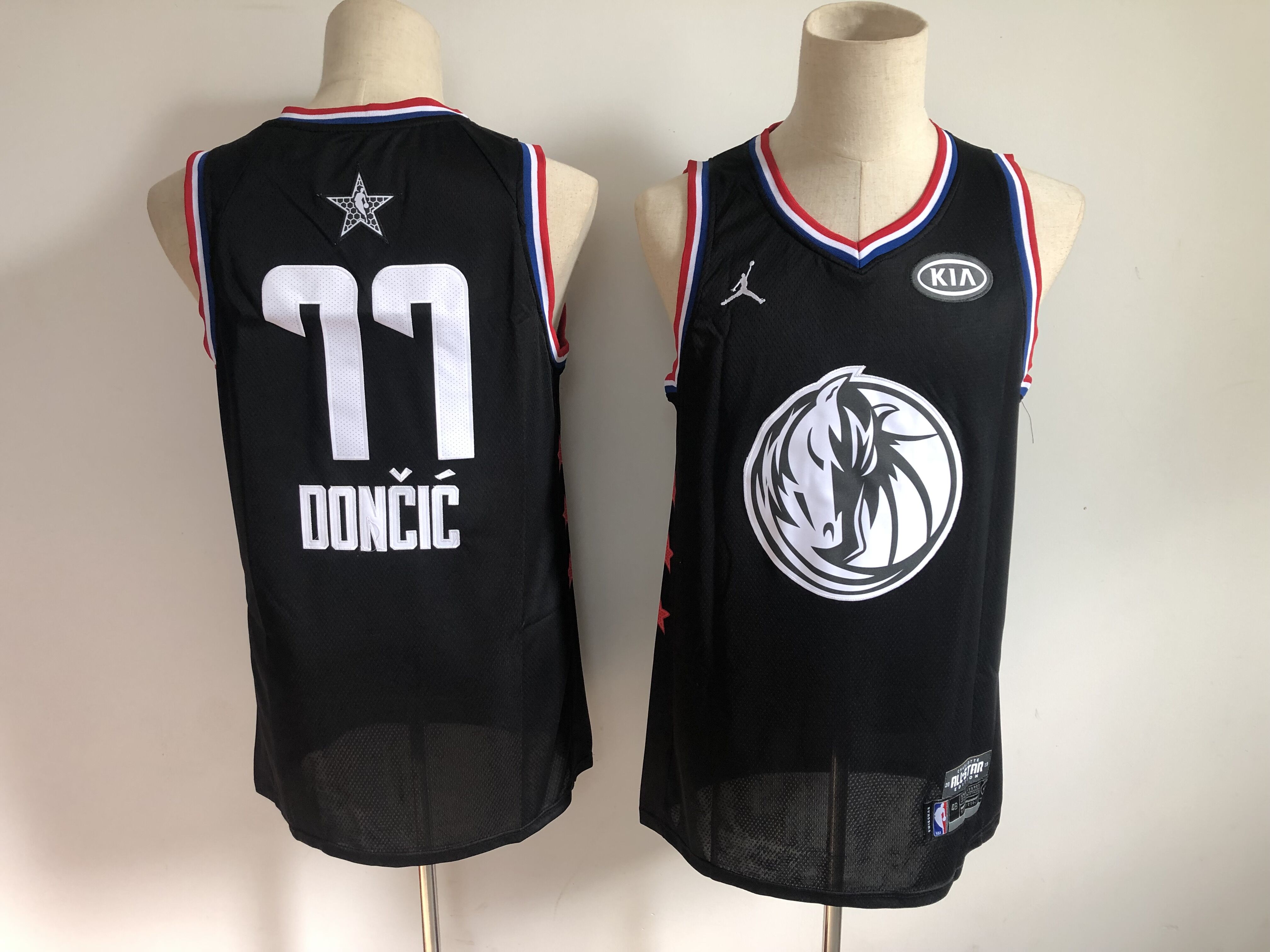 Men Dallas Mavericks 77 Doncic black 2019 All Star NBA Jerseys